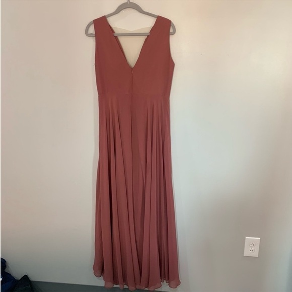 Jenny Yoo Dress Ryan Bridesmaids Gown Maxi in Dusty Rose Pink - Picture 3 of 5
